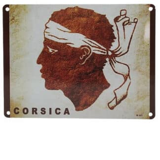 Plaque métal décorative CORSICA  - drapeau CORSE en métal